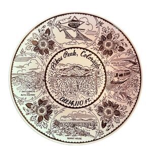 Pikes Peak Colorado 10” Vintage  Commemorative Collectors Plate Made In USA